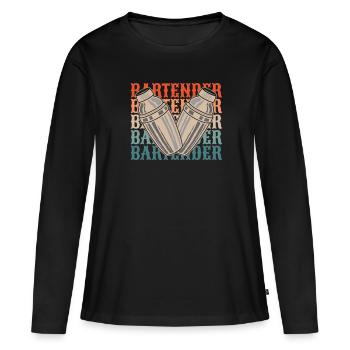 Barman Barman - T-shirt manches longues Premium bio Femme - noir - Devant - Julia (174cm)