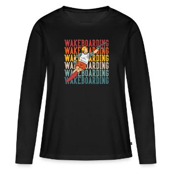 Wakeboard Wakeboarder - T-shirt manches longues Premium bio Femme - noir - Devant - Julia (174cm)