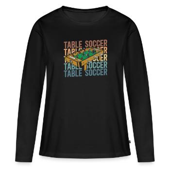 Tischfußball Kicker - Frauen Premium Bio Langarmshirt - Schwarz - Vorne - Julia (174cm)