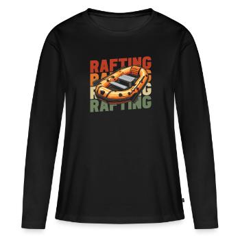 Rafting - T-shirt manches longues Premium bio Femme - noir - Devant - Julia (174cm)
