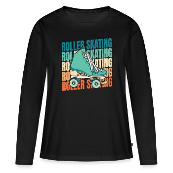 Patins à roulettes Patinage à roulettes - T-shirt manches longues Premium bio Femme - noir - Devant - Julia (174cm)