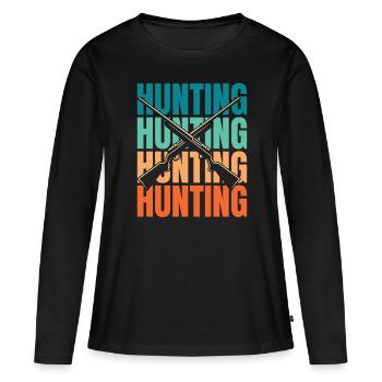 Chasse Chasseur Chasse - T-shirt manches longues Premium bio Femme - noir - Devant - Julia (174cm)