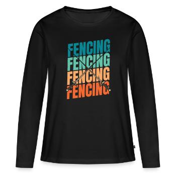 Fechten Fechter - Frauen Premium Bio Langarmshirt - Schwarz - Vorne - Julia (174cm)
