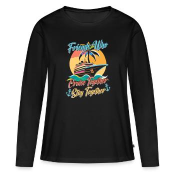 Croisière - T-shirt manches longues Premium bio Femme - noir - Devant - Julia (174cm)