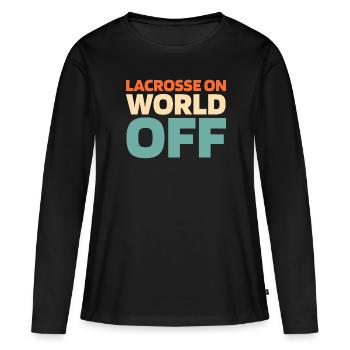 Lacrosse Lacrosse sur World Off - T-shirt manches longues Premium bio Femme - noir - Devant - Julia (174cm)