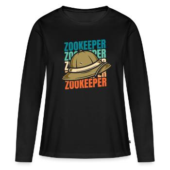 Gardien de zoo Gardien de zoo - T-shirt manches longues Premium bio Femme - noir - Devant - Julia (174cm)