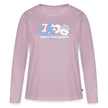 Croisière - T-shirt manches longues Premium bio Femme - rose poudré - Devant - Julia (174cm)