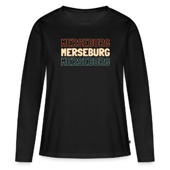 Ville allemande de Mersebourg, Saxe-Anhalt - T-shirt manches longues Premium bio Femme - noir - Devant - Julia (174cm)