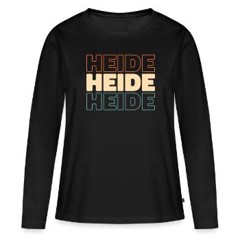 Deutsche Stadt Heide Schleswigholstein - Frauen Premium Bio Langarmshirt - Schwarz - Vorne - Julia (174cm)