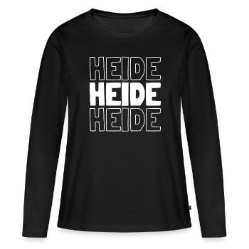 Deutsche Stadt Heide Schleswigholstein - Frauen Premium Bio Langarmshirt - Schwarz - Vorne - Julia (174cm)