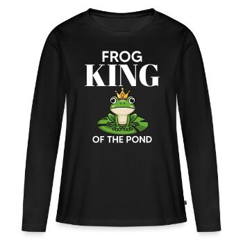 Grenouille Prince de l’Étang, Maître de la - T-shirt manches longues Premium bio Femme - noir - Devant - Julia (174cm)