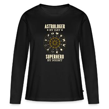 Astrologie Astrologue - T-shirt manches longues Premium bio Femme - noir - Devant - Julia (174cm)
