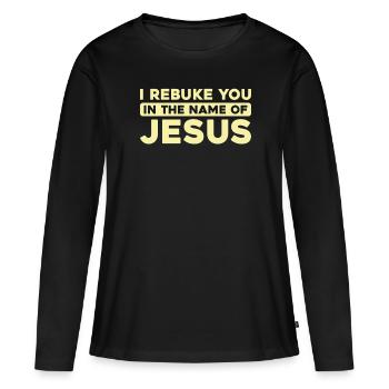 Christ Christentum - Frauen Premium Bio Langarmshirt - Schwarz - Vorne - Julia (174cm)