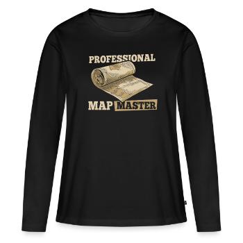 Géographe de géographie - T-shirt manches longues Premium bio Femme - noir - Devant - Julia (174cm)
