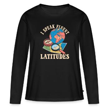 Géographe de géographie - T-shirt manches longues Premium bio Femme - noir - Devant - Julia (174cm)