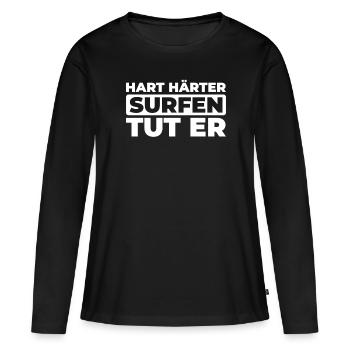 Surfer Surfen - Frauen Premium Bio Langarmshirt - Schwarz - Vorne - Julia (174cm)
