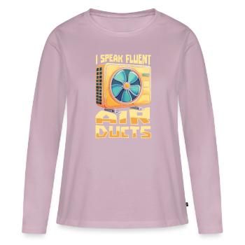 Technicien CVC - T-shirt manches longues Premium bio Femme - rose poudré - Devant - Julia (174cm)
