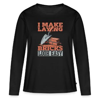 Bricklayer - Women's Premium Organic Long Sleeve Shirt - black - Front - Julia (174cm)