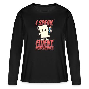 Dessinateur - T-shirt manches longues Premium bio Femme - noir - Devant - Julia (174cm)
