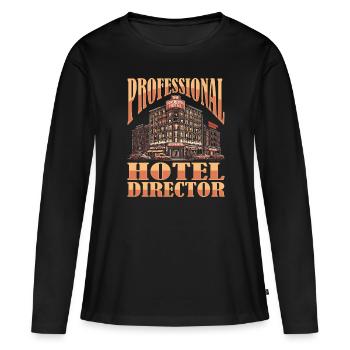 Direction de l’hôtel - T-shirt manches longues Premium bio Femme - noir - Devant - Julia (174cm)