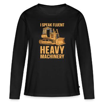 Bulldozer Planierraupe - T-shirt manches longues Premium bio Femme - noir - Devant - Julia (174cm)