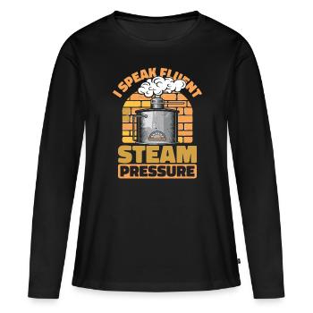 Opérateurs de chaudières - T-shirt manches longues Premium bio Femme - noir - Devant - Julia (174cm)