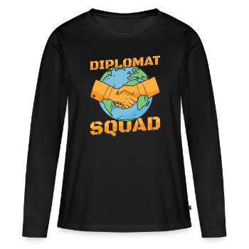 Botschafter Kader - Frauen Premium Bio Langarmshirt - Schwarz - Vorne - Julia (174cm)