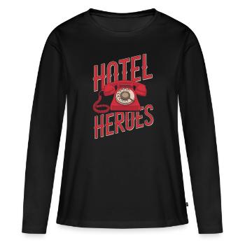 L’équipe de la direction de l’hôtel - T-shirt manches longues Premium bio Femme - noir - Devant - Julia (174cm)