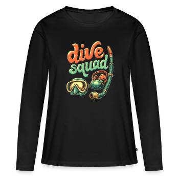 Cadre de plongeurs commerciaux - T-shirt manches longues Premium bio Femme - noir - Devant - Julia (174cm)