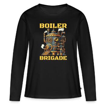 Boiler Operator Team - Women's Premium Organic Long Sleeve Shirt - black - Front - Julia (174cm)