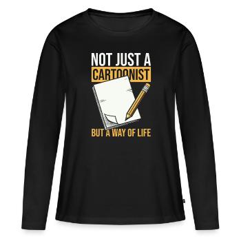 Dessinateur - T-shirt manches longues Premium bio Femme - noir - Devant - Julia (174cm)