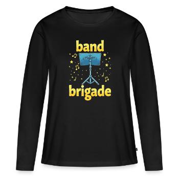 Équipe de direction de groupe - T-shirt manches longues Premium bio Femme - noir - Devant - Julia (174cm)