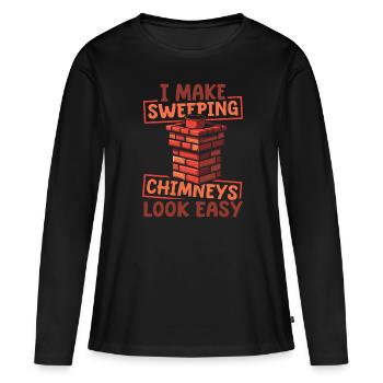 Schornsteinfeger - Frauen Premium Bio Langarmshirt - Schwarz - Vorne - Julia (174cm)