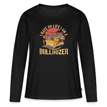 Bulldozer Planierraupe - T-shirt manches longues Premium bio Femme - noir - Devant - Julia (174cm)