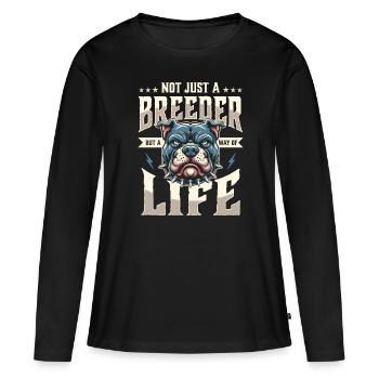 Éleveur - T-shirt manches longues Premium bio Femme - noir - Devant - Julia (174cm)