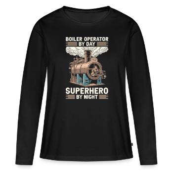 Boiler operators - Women's Premium Organic Long Sleeve Shirt - black - Front - Julia (174cm)