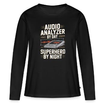 Analyseur audio - T-shirt manches longues Premium bio Femme - noir - Devant - Julia (174cm)