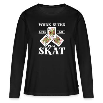 Skat - Women's Premium Organic Long Sleeve Shirt - black - Front - Julia (174cm)