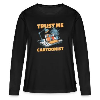 Dessinateur - T-shirt manches longues Premium bio Femme - noir - Devant - Julia (174cm)