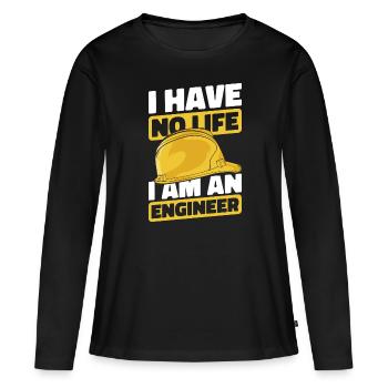 Ingenieur - Frauen Premium Bio Langarmshirt - Schwarz - Vorne - Julia (174cm)