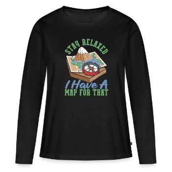 Geography Geographer - Women's Premium Organic Long Sleeve Shirt - black - Front - Julia (174cm)