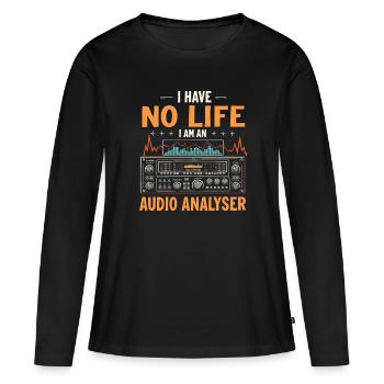 Analyseur audio - T-shirt manches longues Premium bio Femme - noir - Devant - Julia (174cm)