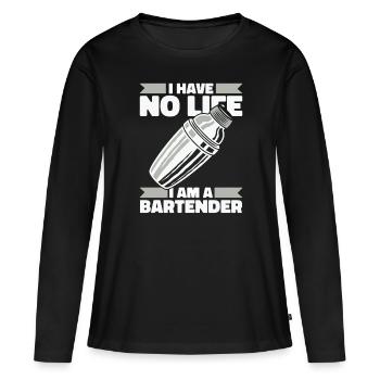Barman Barman - T-shirt manches longues Premium bio Femme - noir - Devant - Julia (174cm)