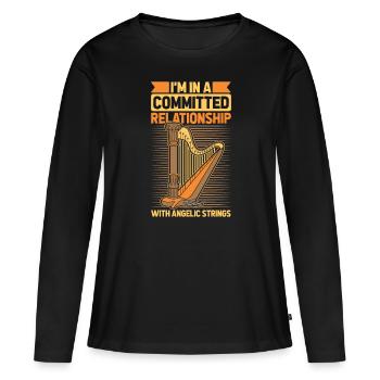 Harpe - T-shirt manches longues Premium bio Femme - noir - Devant - Julia (174cm)