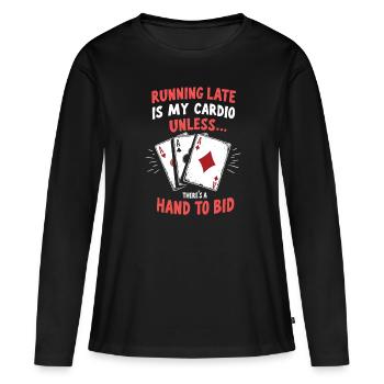 Bridge - Frauen Premium Bio Langarmshirt - Schwarz - Vorne - Julia (174cm)