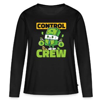 Controller Team - Frauen Premium Bio Langarmshirt - Schwarz - Vorne - Julia (174cm)