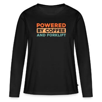 Chariot élévateur Chariot élévateur Café - T-shirt manches longues Premium bio Femme - noir - Devant - Julia (174cm)