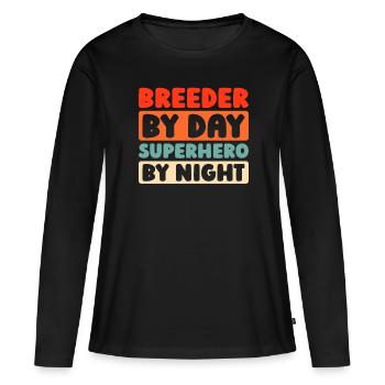 Éleveur - T-shirt manches longues Premium bio Femme - noir - Devant - Julia (174cm)