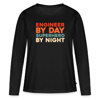 Ingenieur - Frauen Premium Bio Langarmshirt - Schwarz - Vorne - Julia (174cm)