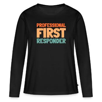 Service d’ambulance Paramédic Paramédic - T-shirt manches longues Premium bio Femme - noir - Devant - Julia (174cm)